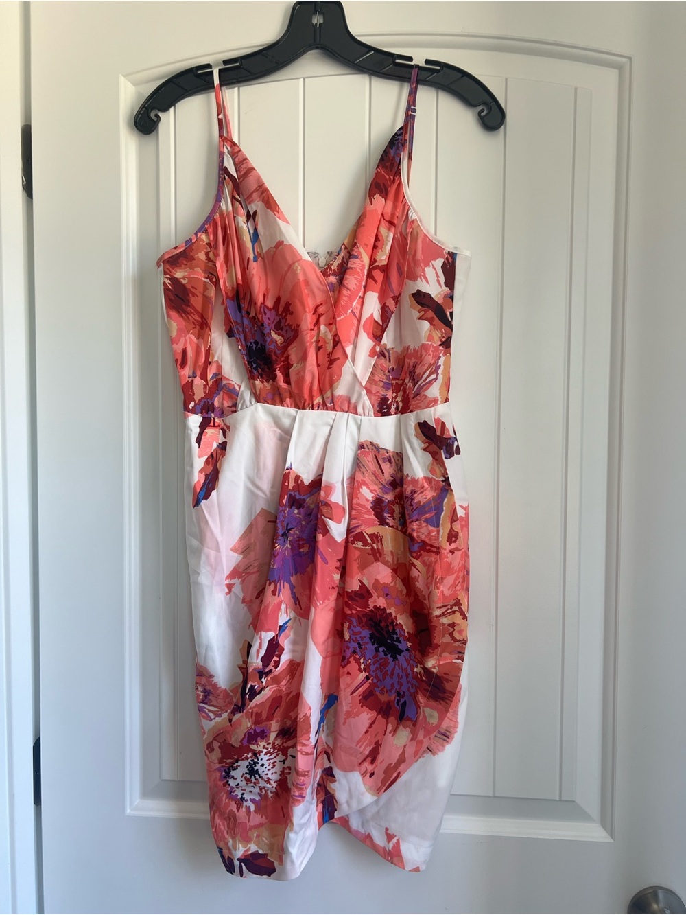 Floral Pink & Purple V-Neck Spaghetti Strap Dress